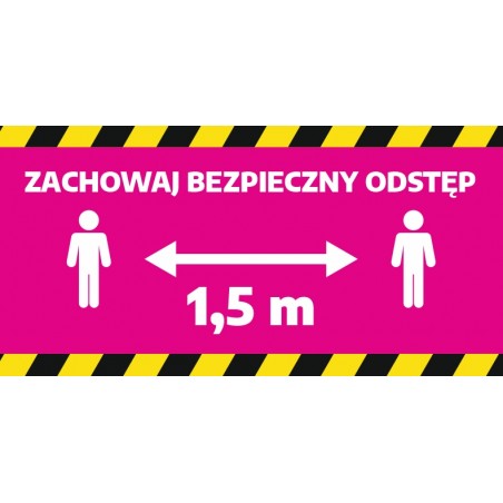 Zestaw naklejek informacyjnych - zachowaj odstęp