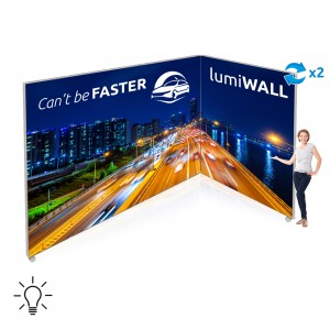 Ścianka podświetlana lumiWALL LED system targowy