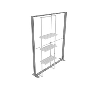 System targowy podświetlany lumiWALL LED z półkami